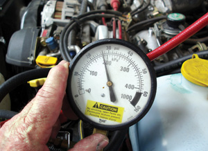 low fuel pressure can be caused by a worn fuel pump or a defective fuel pressure regulator. 