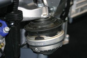 Motor mounts support the weight of the engine and transaxle.