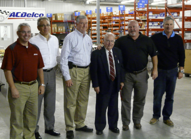 Al Ryan, district manager, ACDelco; Paul D’Aurelio, director sales and marketing, GM Service Parts Operations; Corey Graham, national sales and marketing manager, ACDelco; Bob Jones, founder and retired chairman of the board, Canusa Automotive; Ivor Jones, president and Stephen Drake, vice president, Canusa Automotive.