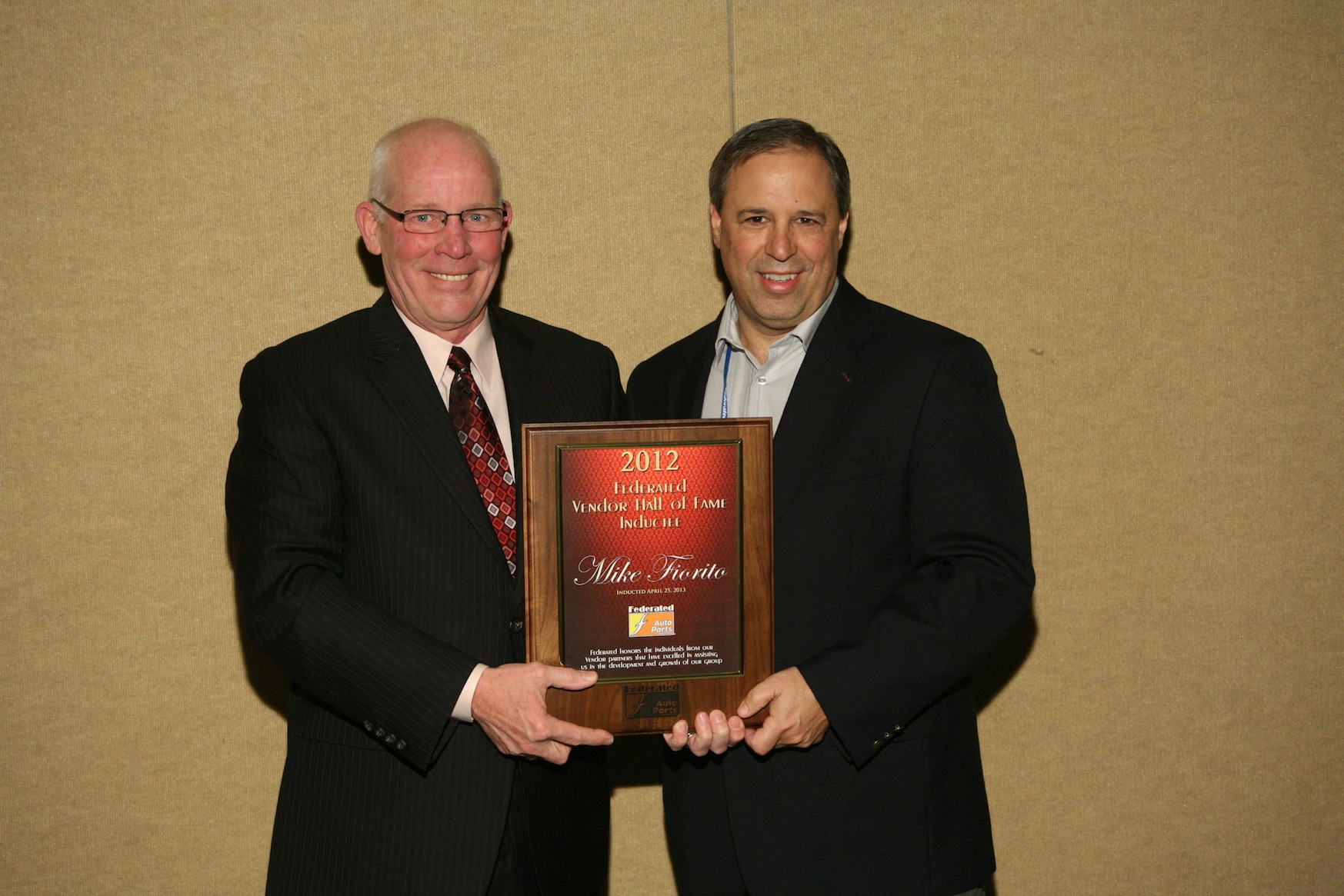 From left, Larry Pavey, president of Federated Auto Parts and Mike Fiorito.