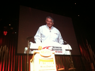 automotive distribution network president mike lambert addresses attendees at the organization's 2012 las vegas national convention.